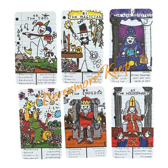 DOODLE Tarot Cards For Beginners - Meaning Tarot Cards - Learn Card Reading - Picture 1 of 4